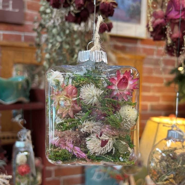Botanical Dried Flower Ornaments - Set of 4 Squares for wholesale by Ancestor Farms