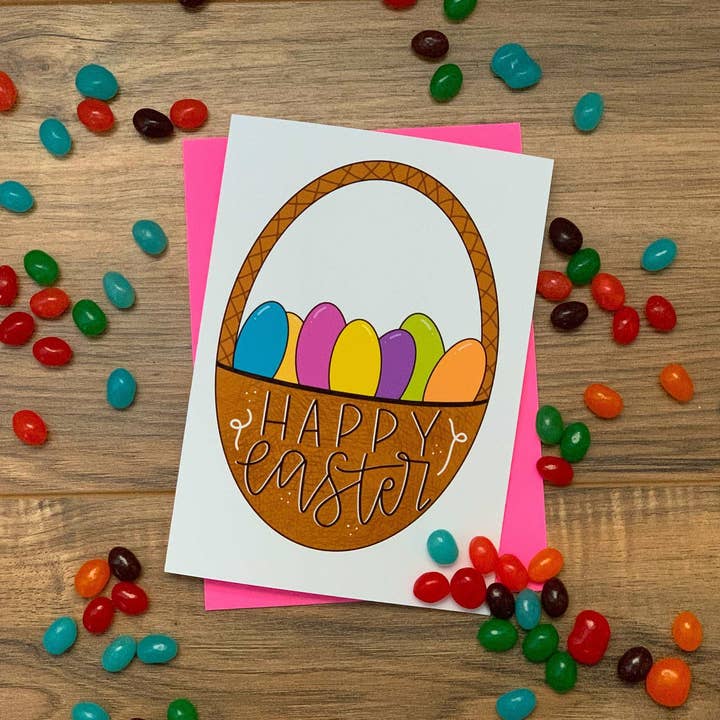 Schattige Paasmand Kaart Handgemaakt door StoneDonut Design voor wholesale door Stone Donut Design, LLC