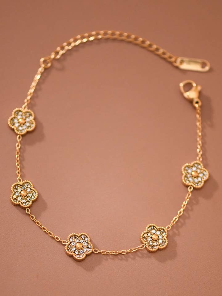 Pulsera de cadena de acero inoxidable impermeable chapada en oro de 18 quilates - 7992 para venta al por mayor de Mia Accessories