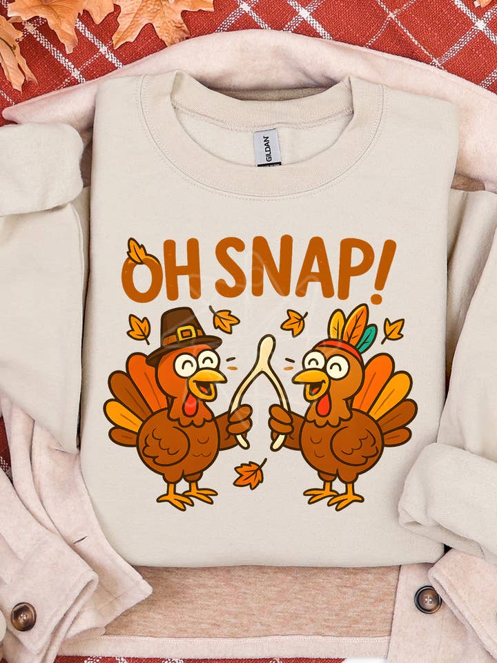 Oh Snap Turkey Sweatshirt for wholesale by Gambi's Tees