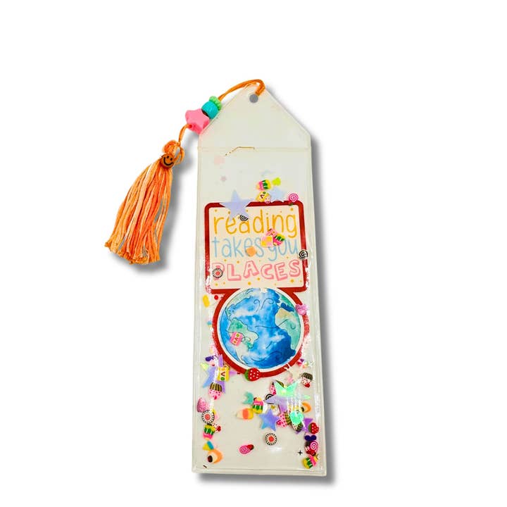 Marcador de resina hecho a mano con borla y cuentas para venta al por mayor de Sadie’s Moon