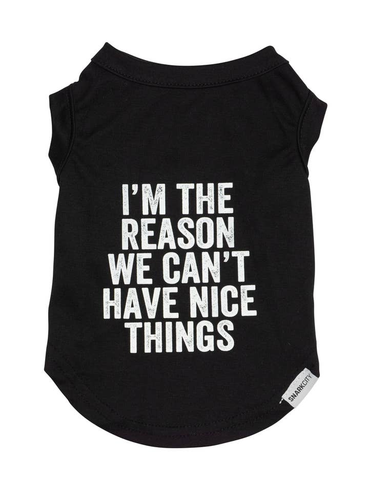 "I'm The Reason" Pet Tee for wholesale by SNARK CITY