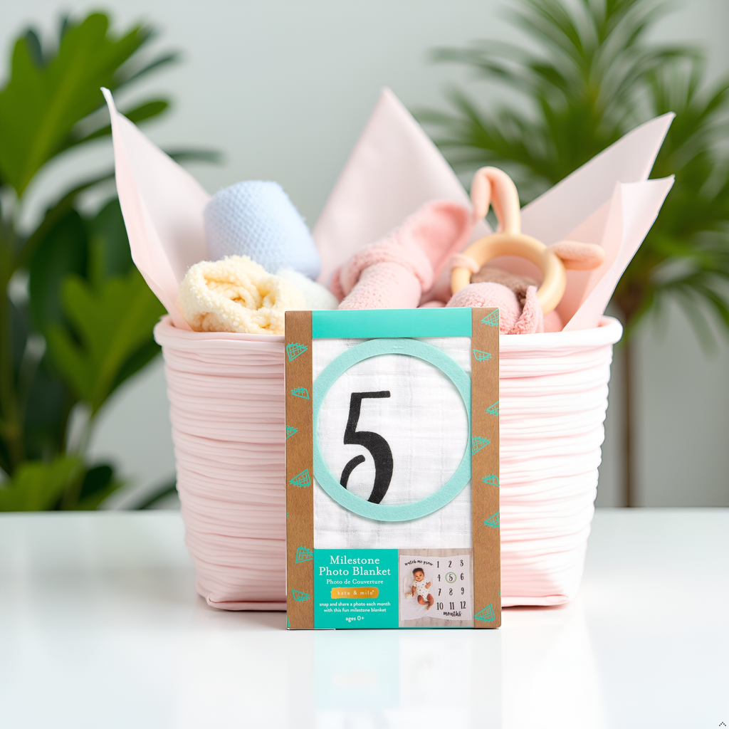 Kate & Milo - Wholesale Milestone Blanket - Kids & Baby - Baby Monthly Milestone Blanket, Photo Prop6