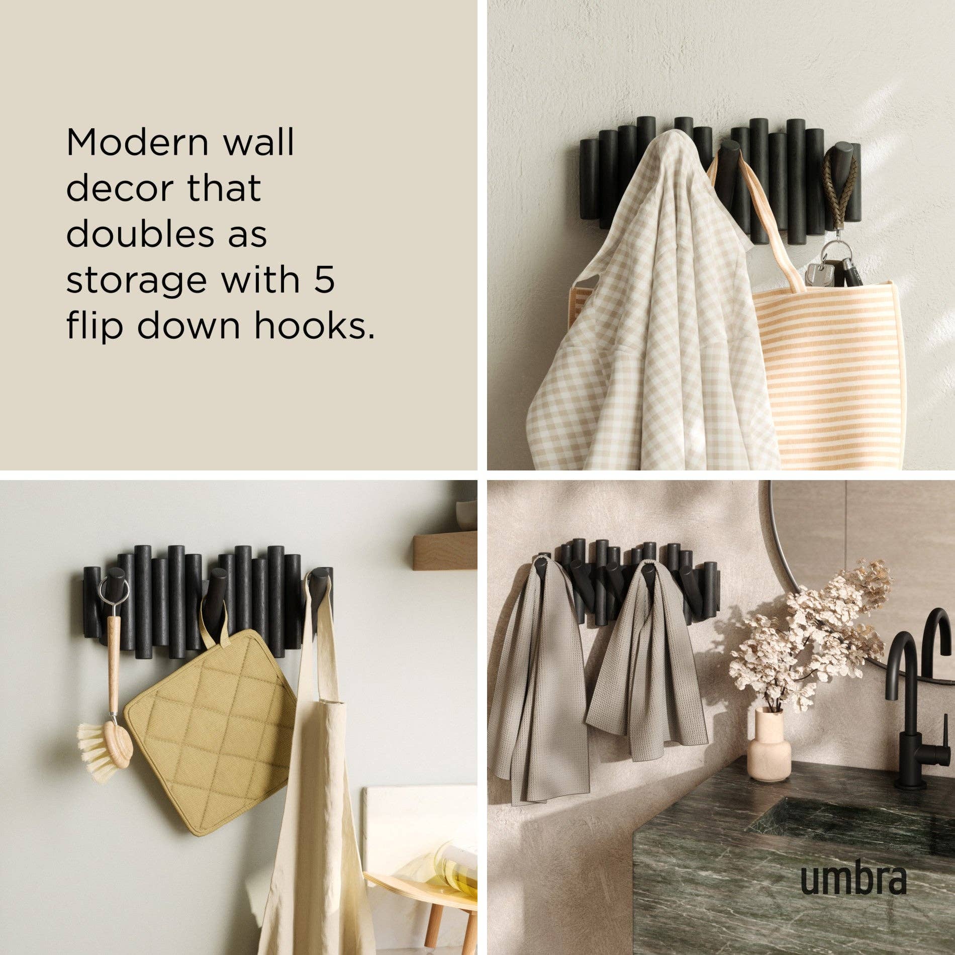 Umbra - Wholesale Wall Hook - Picket Wall-Mounted Coat Rack Rail Hook20