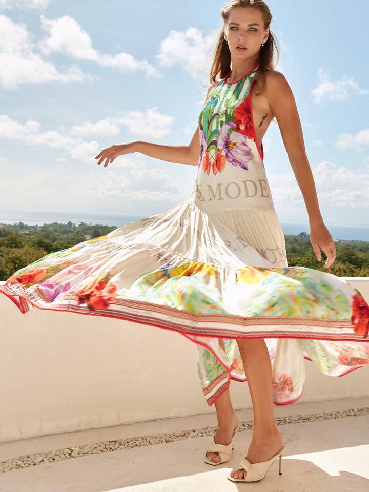 MACKENZIEMODE - Wholesale Dress – Women's - Flamingos Maxi13
