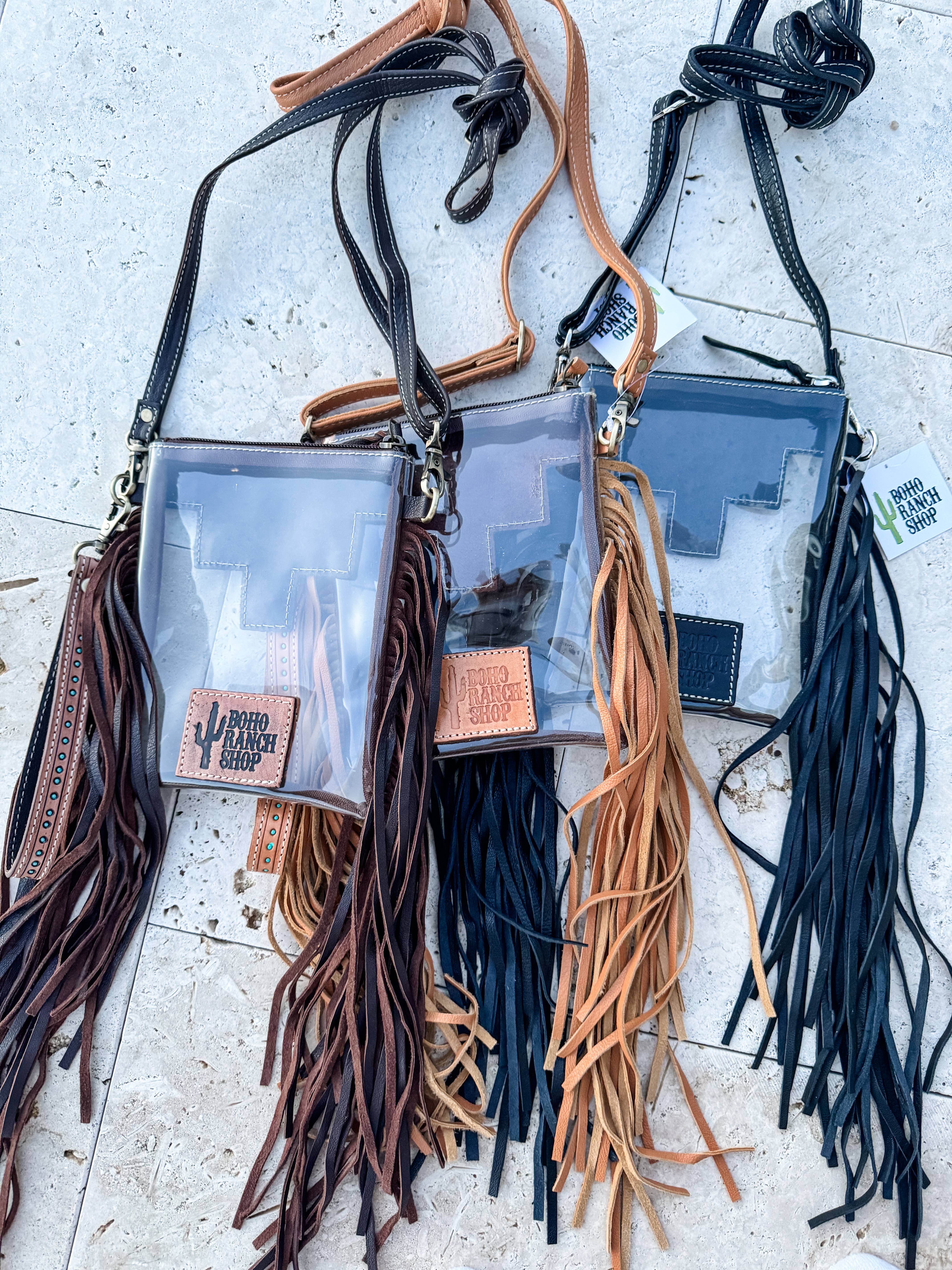 Boho Ranch Shop - Wholesale Crossbody Bag - Women's - SHAYNE SMALL - Hand Tooled Clear Crossbody Concert bag2