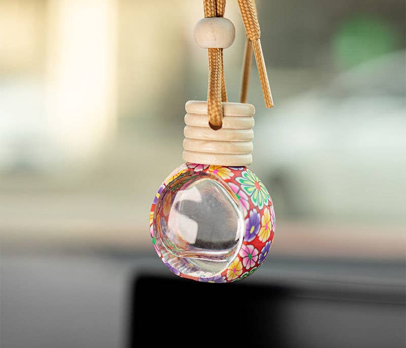 Random Artistic Floral Soft Clay Car Air Freshener Empty Bottle for wholesale on Faire2