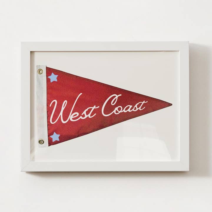 West Coast Pennant Print; West Coast Wall Art Poster for wholesale by Coastal Ave. Design