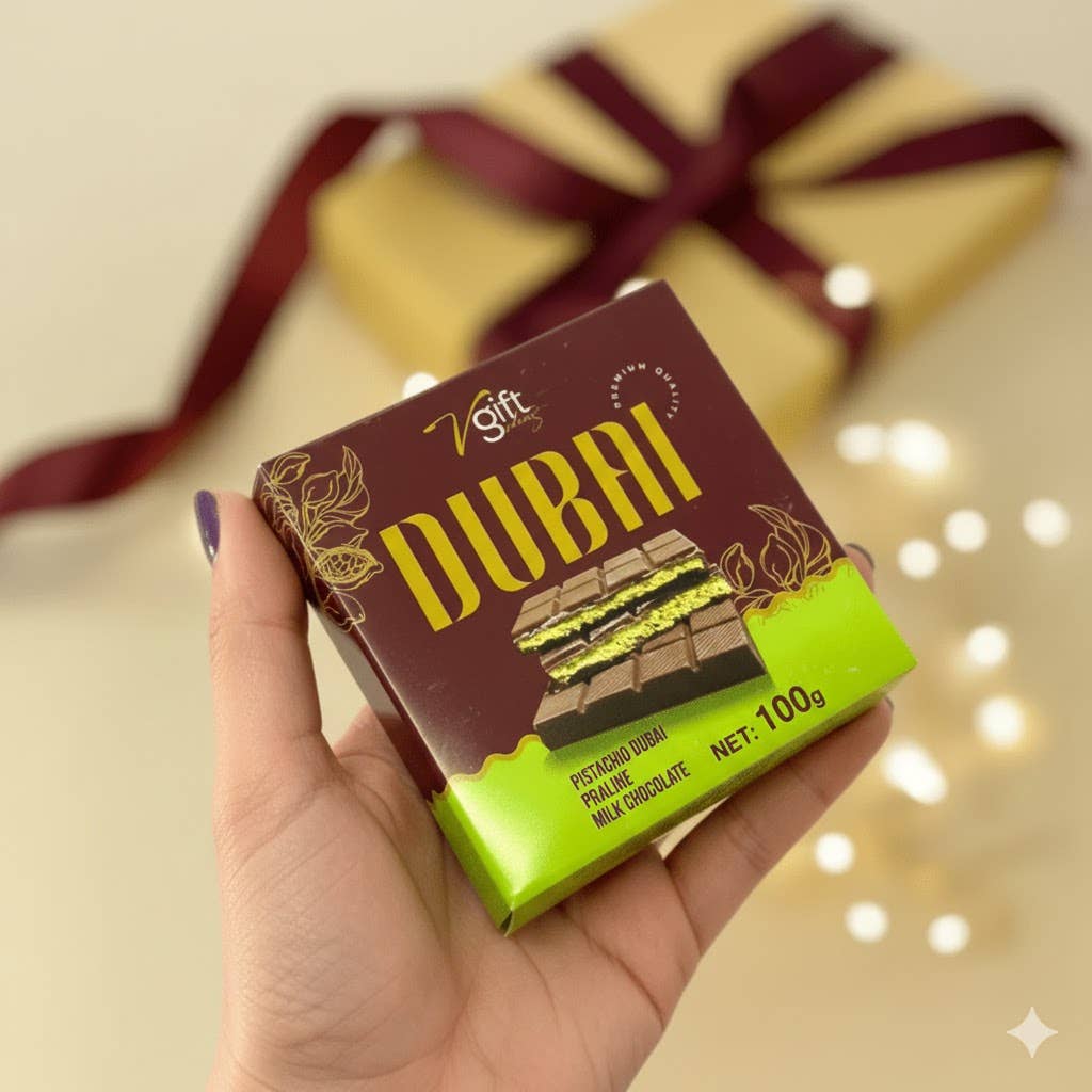 Aladdin - Venta al por mayor Chocolate - Barra de Chocolate de Dubái 100g V-Regalo Praliné de Pistacho Halal6