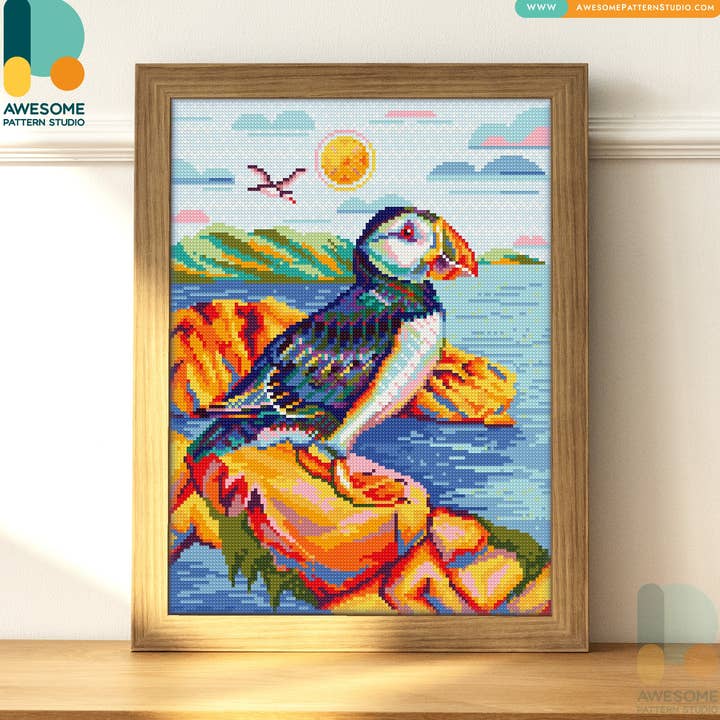 DS1332-120x162 Atlantic Puffin, Diamantmålningssats för wholesale av Awesome Pattern Studio