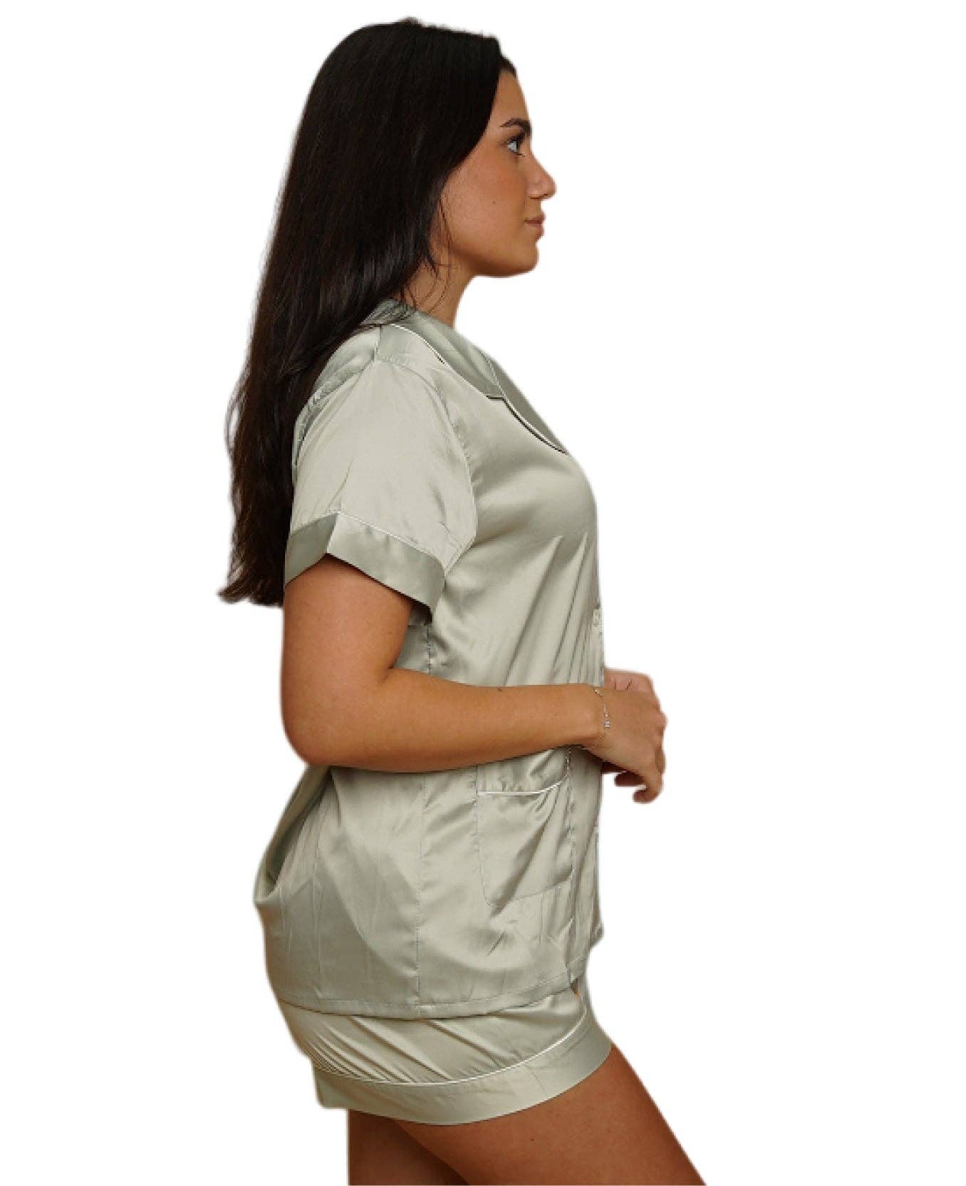 Taniri - Wholesale Sleepwear Set - Women's - ASHLEY SHORT MATTE SATIN PAJAMAS45