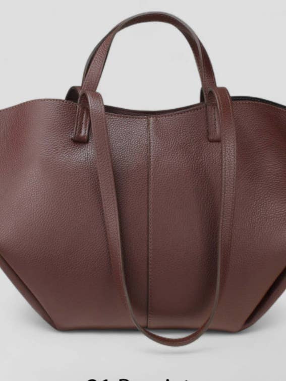 041CH Italian Leather Choco Travel Bag w/ Leather Pouch for wholesale by JIJOU CAPRI