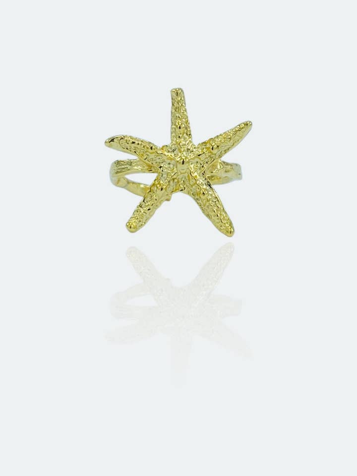 Dubrovnik Glow ring met zeester - verstelbaar voor wholesale door Sebastián Isabelino