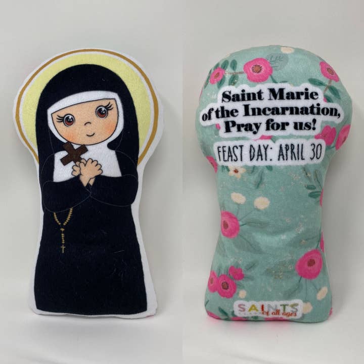 St. Marie of the Incarnation Stuffed Saint Doll. Saint Gift. Easter Gift. Baptism. Catholic Baby Gift. Saint Marie Gift. St. Marie Children's Doll. for wholesale by Meyer Market Designs