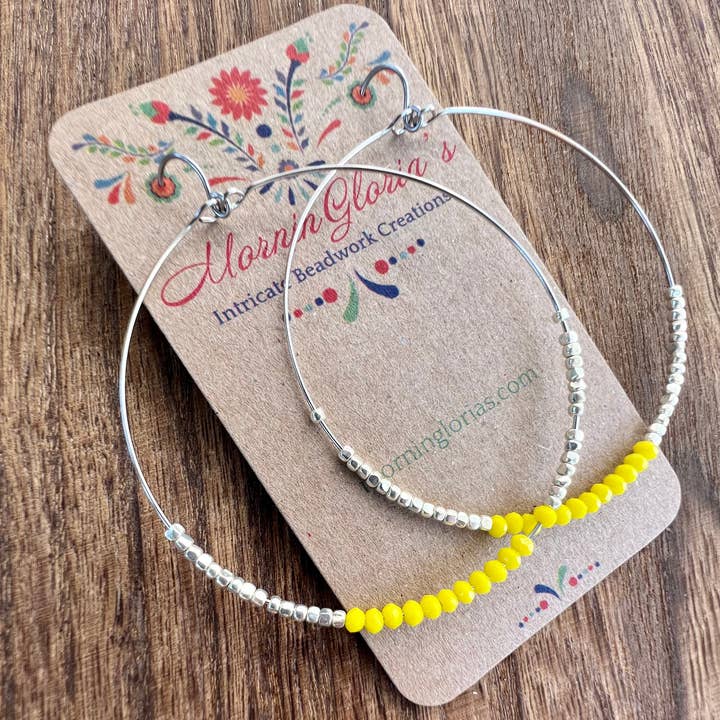 MorninGloria's - Wholesale Hoop Earrings - Crystal Beaded Hoop Earrings4