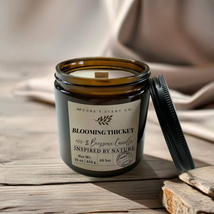 Nature’s Scent Co - Wholesale Jar/Filled Candle - Blooming Thicket Beeswax Candle