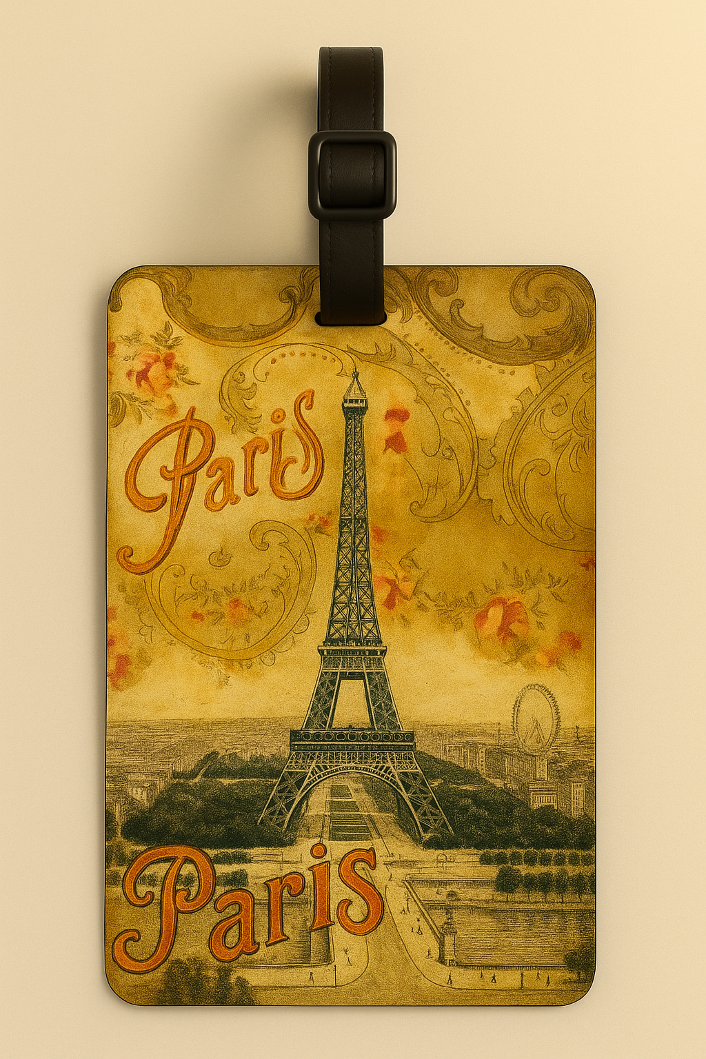 Jolitee - Vente Étiquette pour bagage - Étiquettes de bagages en cuir végétalien : Art d'affiche vintage8