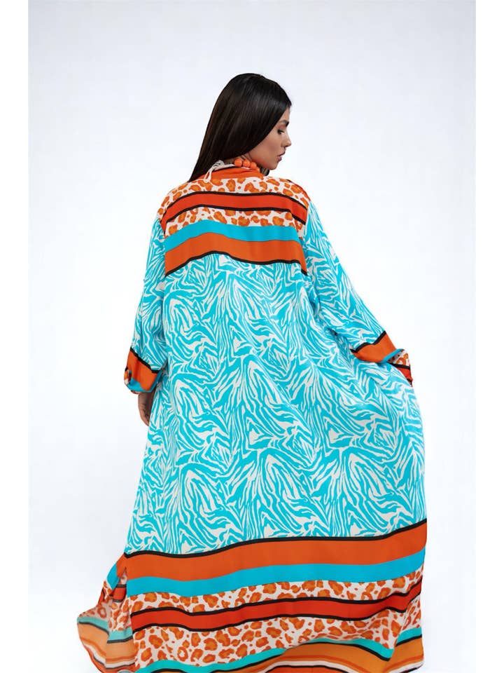FAME GREECE - Wholesale Top & Pant Set (NOT Loungewear) - Women's - F-394 Turquoise Leo Set