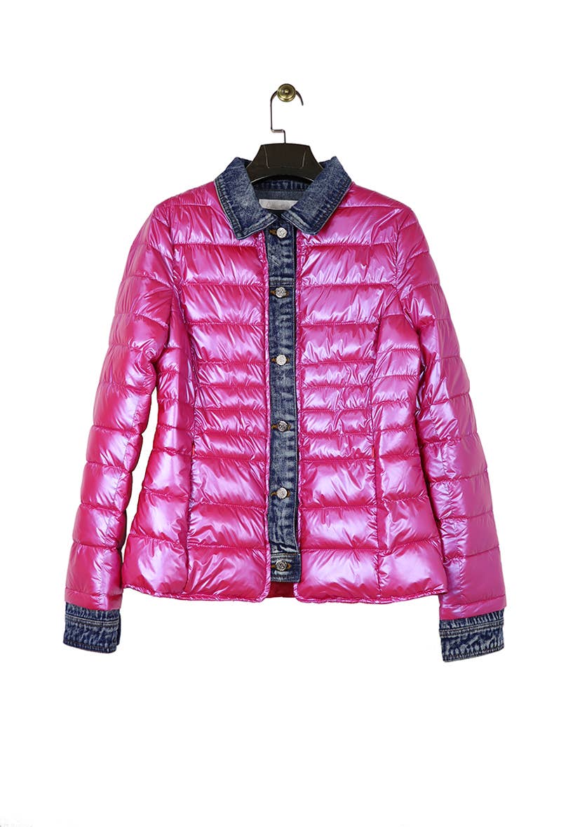 Attrait Paris - Wholesale Pufferjack - Dames - Kenza metalen jeansjack van twee materialen64