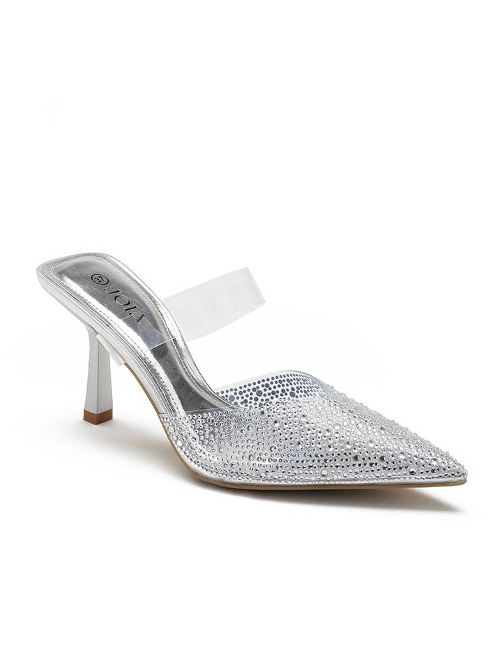 Joia Paris - Wholesale High heels – Women’s - Clear heel mules with rhinestone details HY-30202