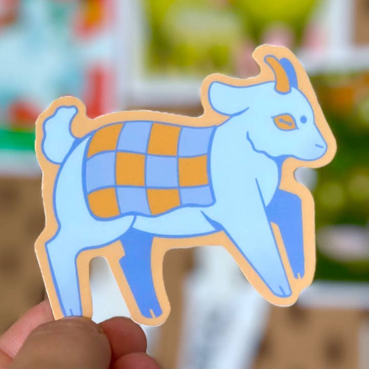 Quilted Goat Sticker for wholesale by Odd Hare Goods