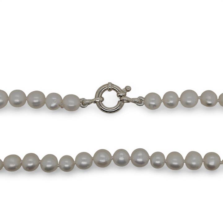 NK S/S & 6mm PEARL 50cm for wholesale by Mountain Creek Jewellery