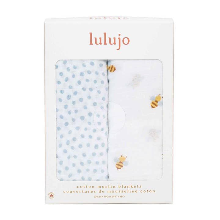 Lulujo Langes en Coton - Abeilles & Points pour la vente par Mary Meyer