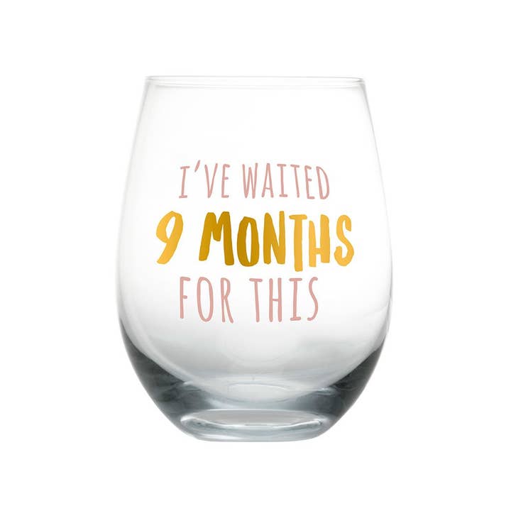 Pearhead - Wholesale Wine Glass - I've Waited 9 Months For This Motherhood Wine Glass