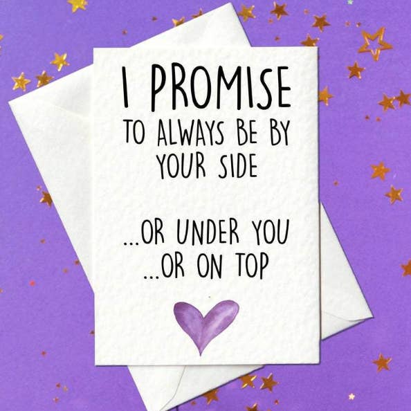 Tarjeta de cumpleaños divertida con texto en inglés «Promise to Always Be by Your Side» para venta al por mayor de Prickly Cards