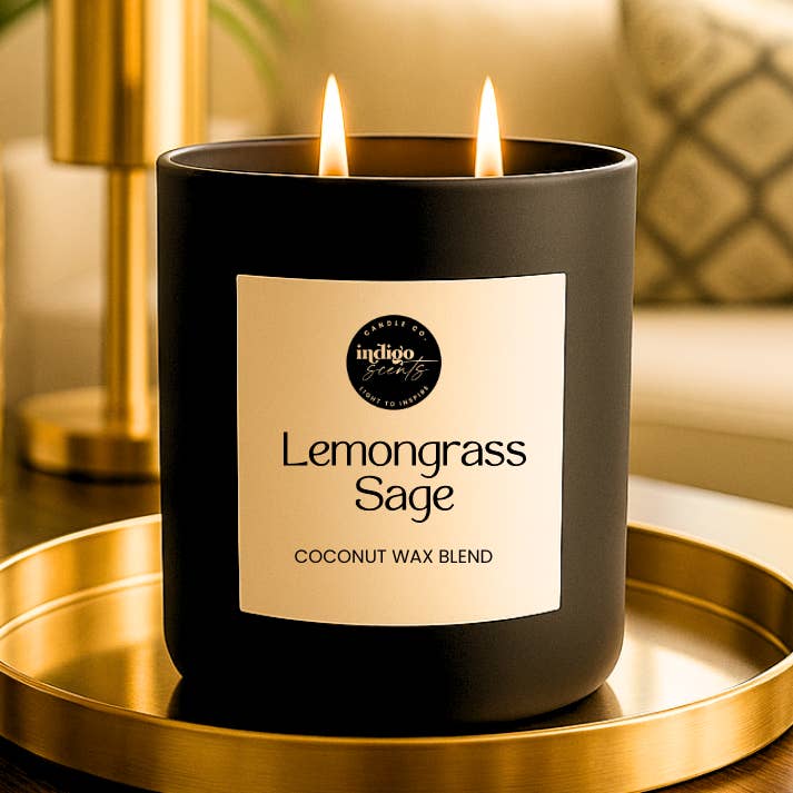 Vela de Hierba de Limón y Salvia | Aroma Fresco de Cítricos y Hierbas para venta al por mayor de Indigo Scents Candle Co.