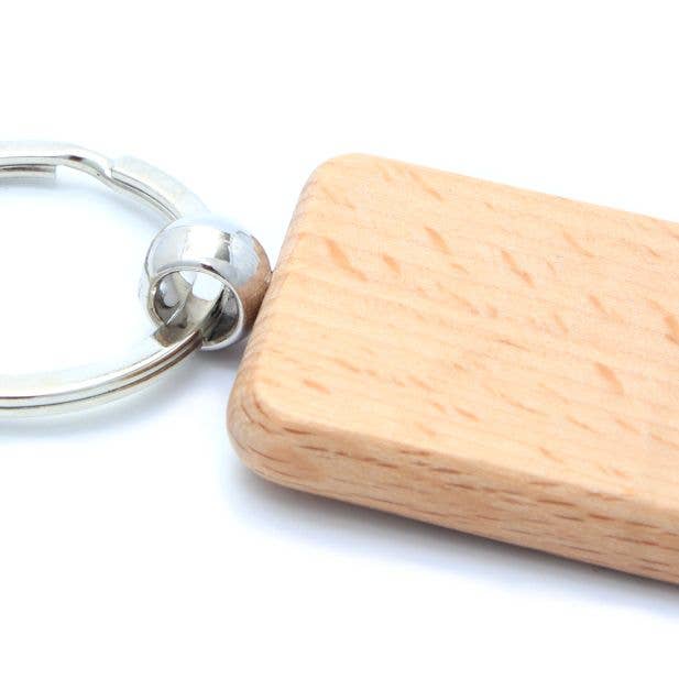 Inca UK – wholesale Keychain – Unisex – Rectangular Wooden Keyring 5X3.5cm2