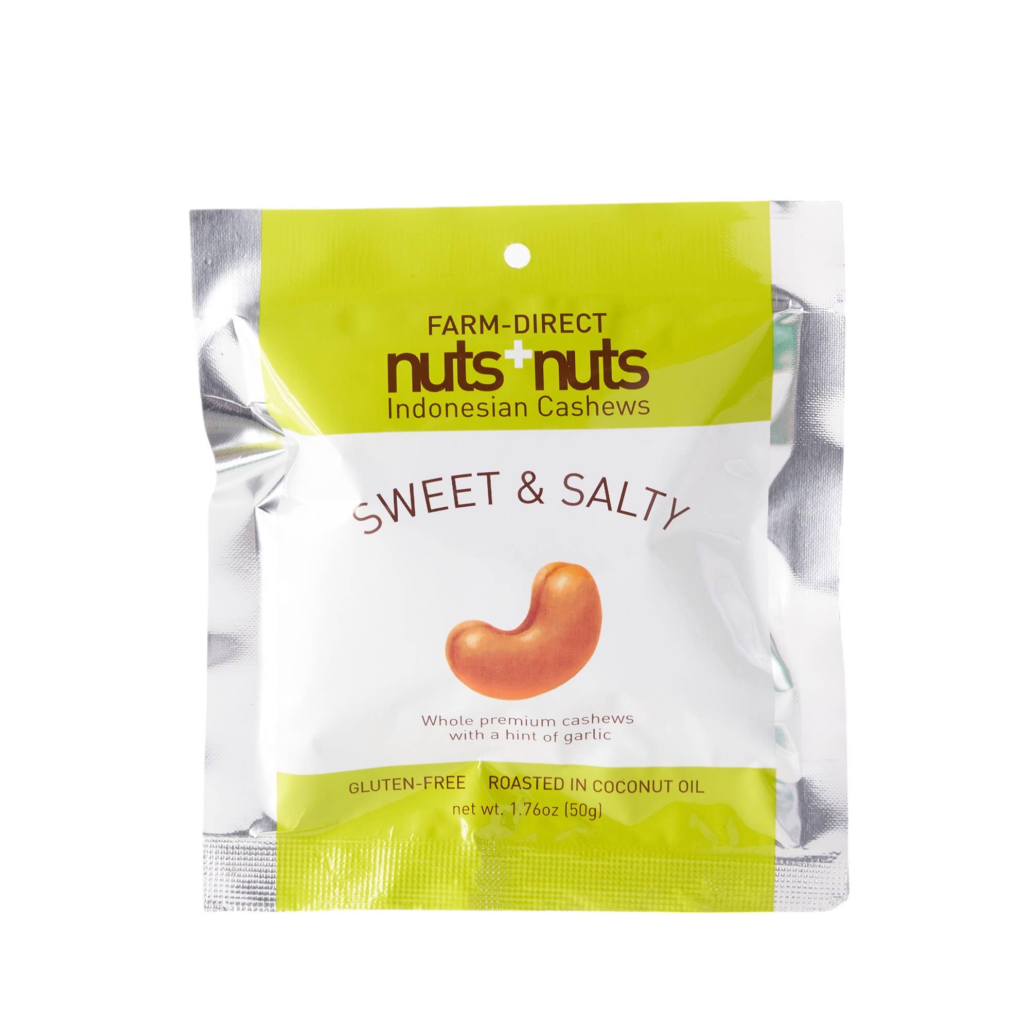 Nuts+Nuts - Vente Noix - Pack de snacks de noix de cajou indonésiennes grillées sucrées et salées 50 g