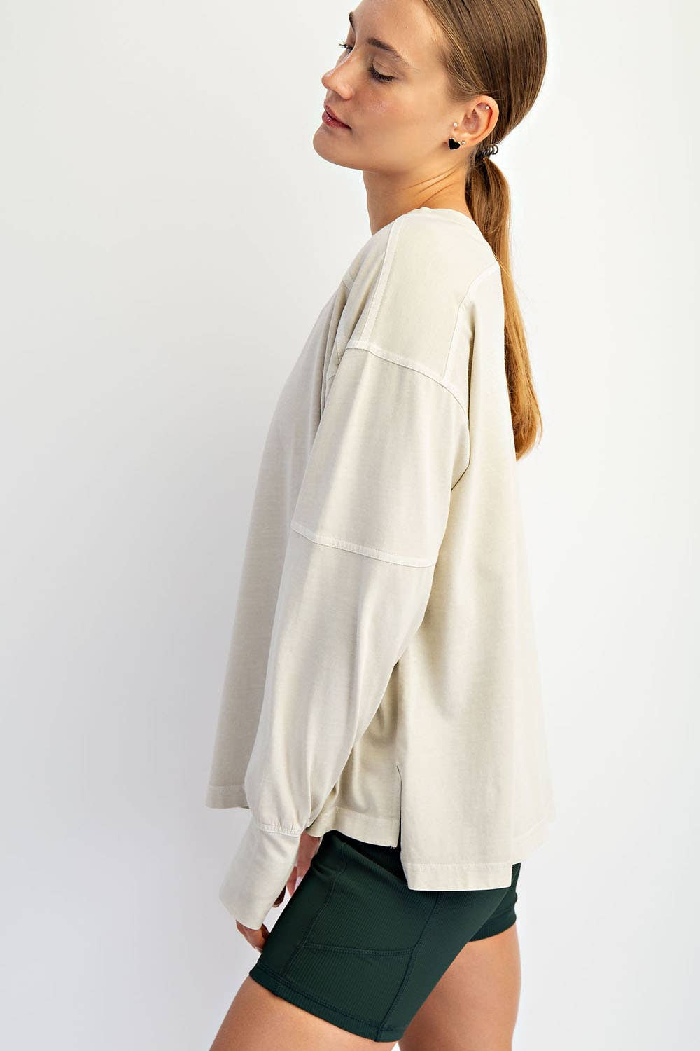 Rae Mode - Wholesale Lounge Top - Women's - PIGMENT WASHED COTTON V-NECK TOP14