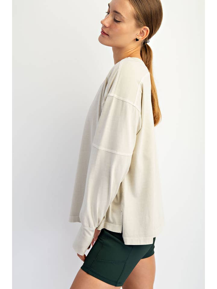 Rae Mode - Wholesale Lounge Top - Women's - PIGMENT WASHED COTTON V-NECK TOP14