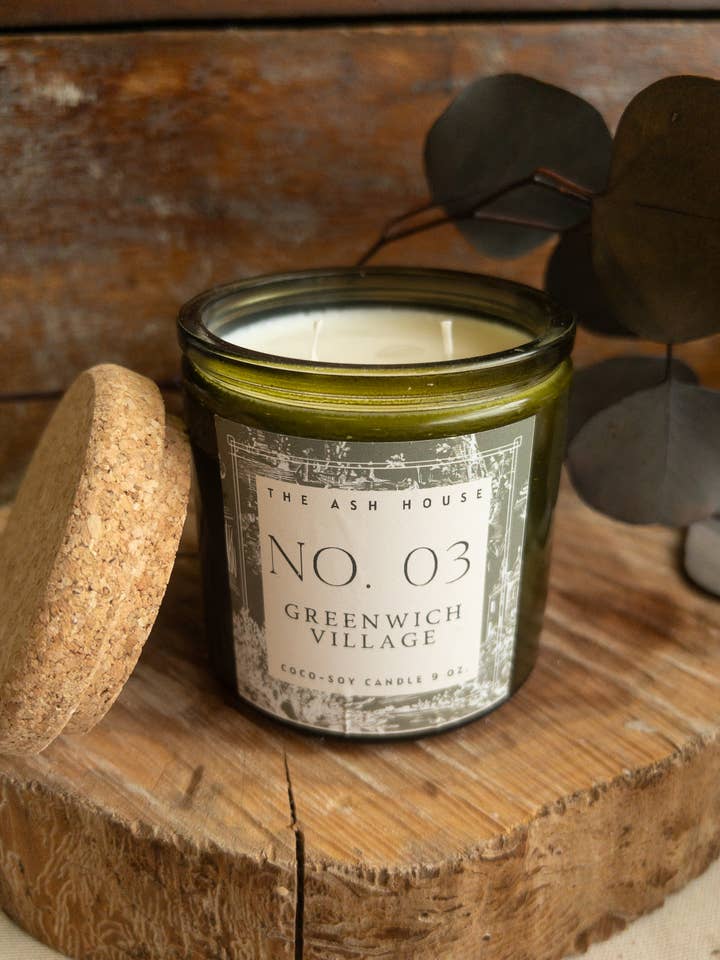 No. 03: Greenwich Village Coco-Soy 9 oz Candle for wholesale by The Ash House Soap Studio