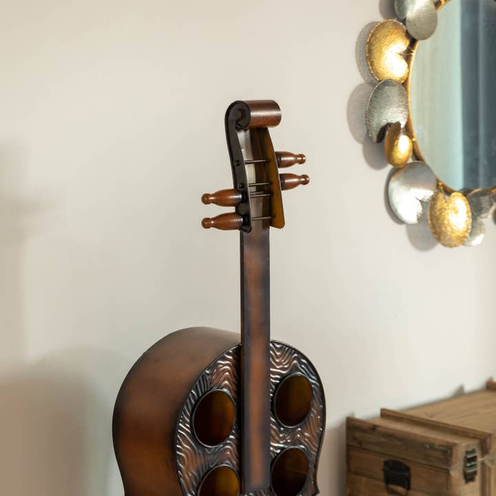 Quickway Imports - Wholesale Wine Rack - Vintiquewise Cello-Shaped Wine Holder 10-Bottle Freestanding