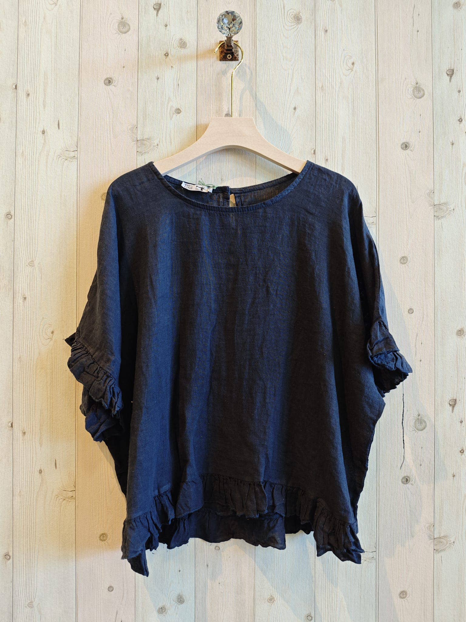 Linen & More - Vente Chemisier – femme - Blouse à volants 100 % lin - réf 1074012