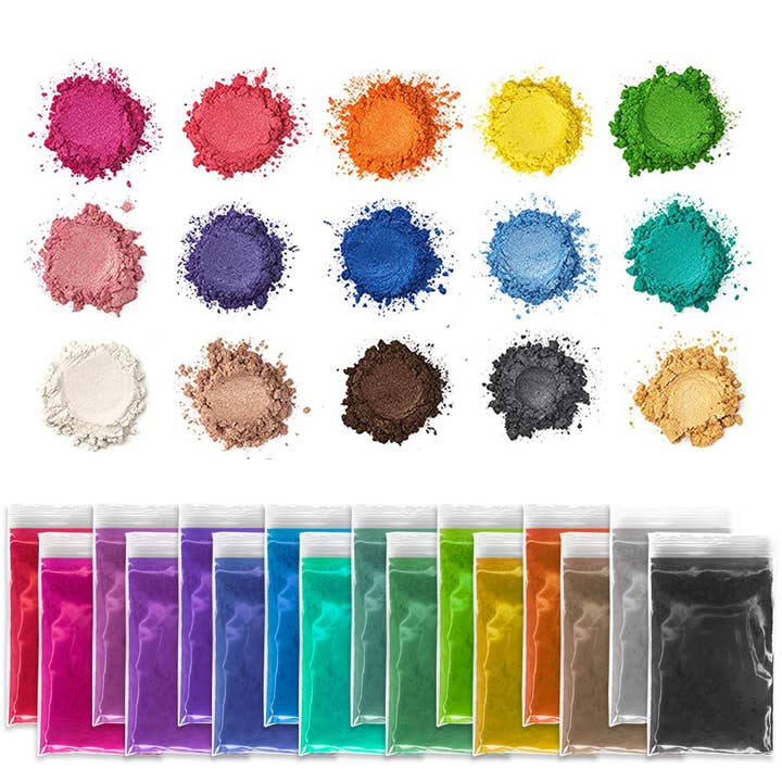 Pixiss - Wholesale Craft Supplies - PIXISS Mica Powder Assorted Set of 15 Colors