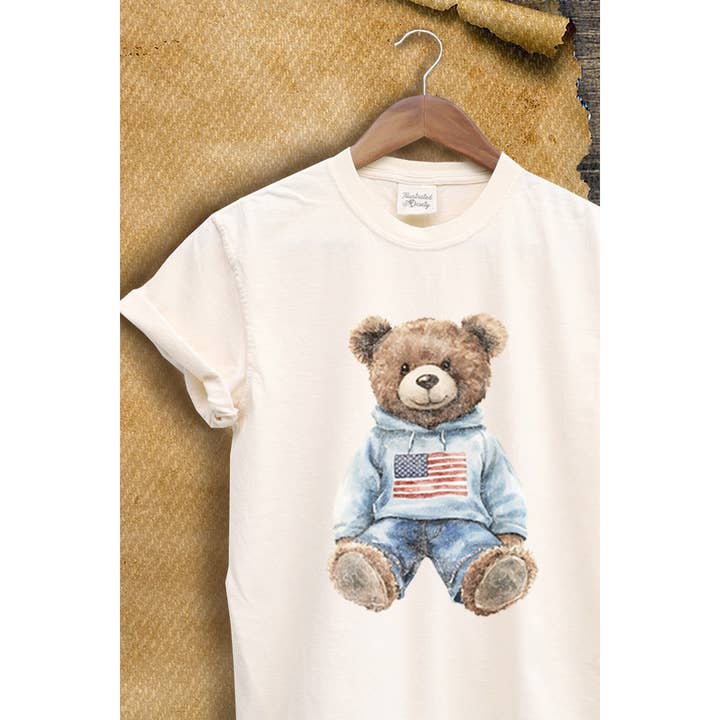 JULY BEAR VINTAGE GRAPHIC TEE for wholesale by Illustrated Society