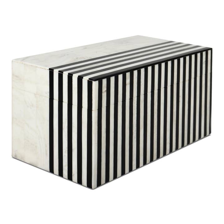 Handicrafts Home - Venta al por mayor Cajas decorativas - Caja Decorativa Mono Plomo Blanco y Negro Disponible en 7 Tamaños
