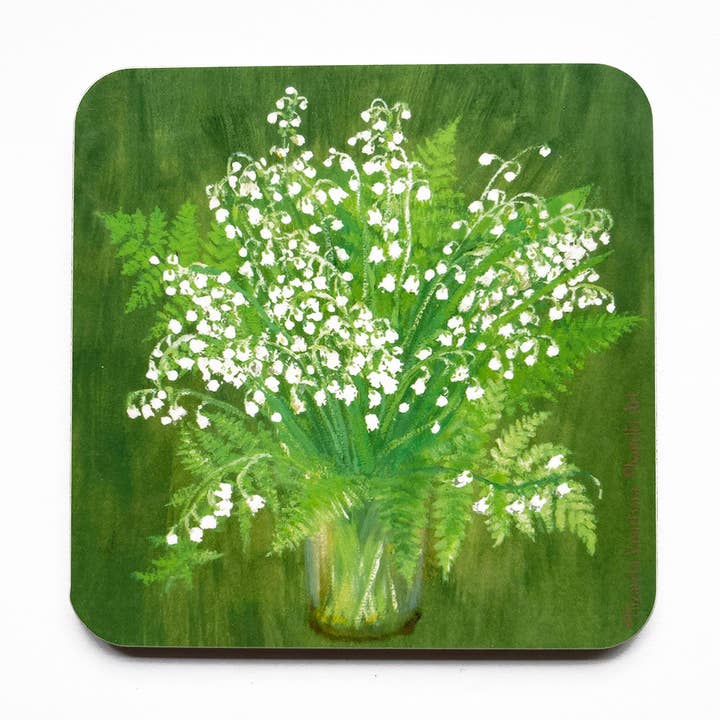 Floral gift coaster Lily of the Valley for wholesale by Kapelki Art