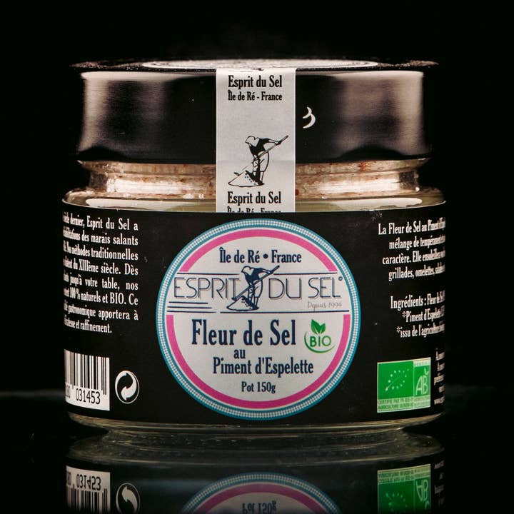 Fleur de Sel with Espelette Pepper for wholesale by Esprit Du Sel
