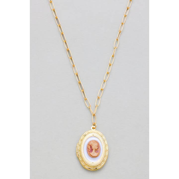 COLLANA CON CIONDOLO MEDAGLIONE RITRATTO VITTORIANO per la vendita all'ingrosso da parte di Girly
