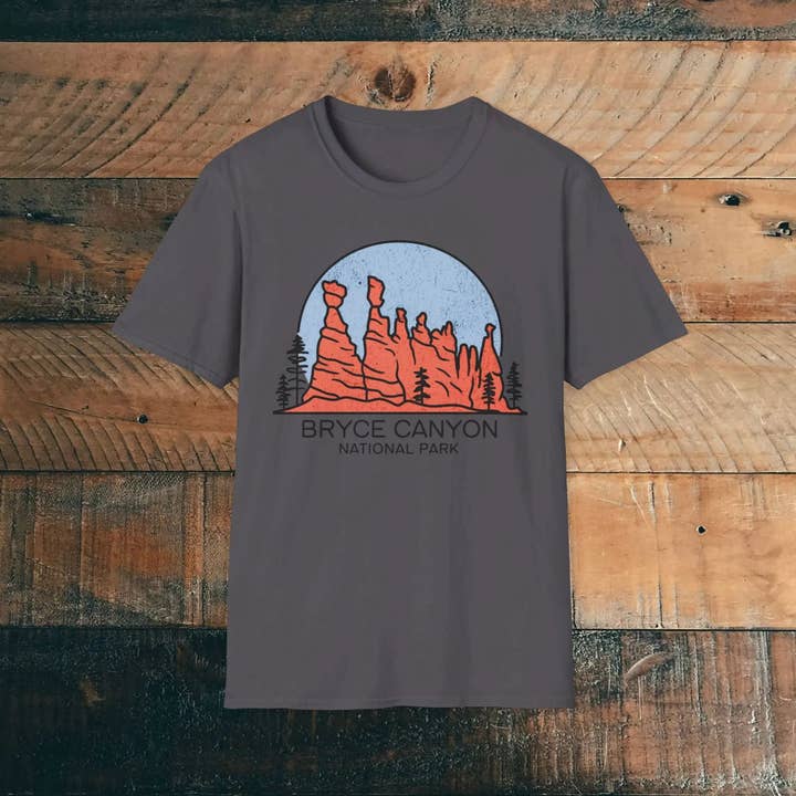 Park Service Apparel - Wholesale Screen Printed T-Shirt - Unisex - Bryce Canyon National Park Unisex Fit T-Shirt Utah Hoodoos Art