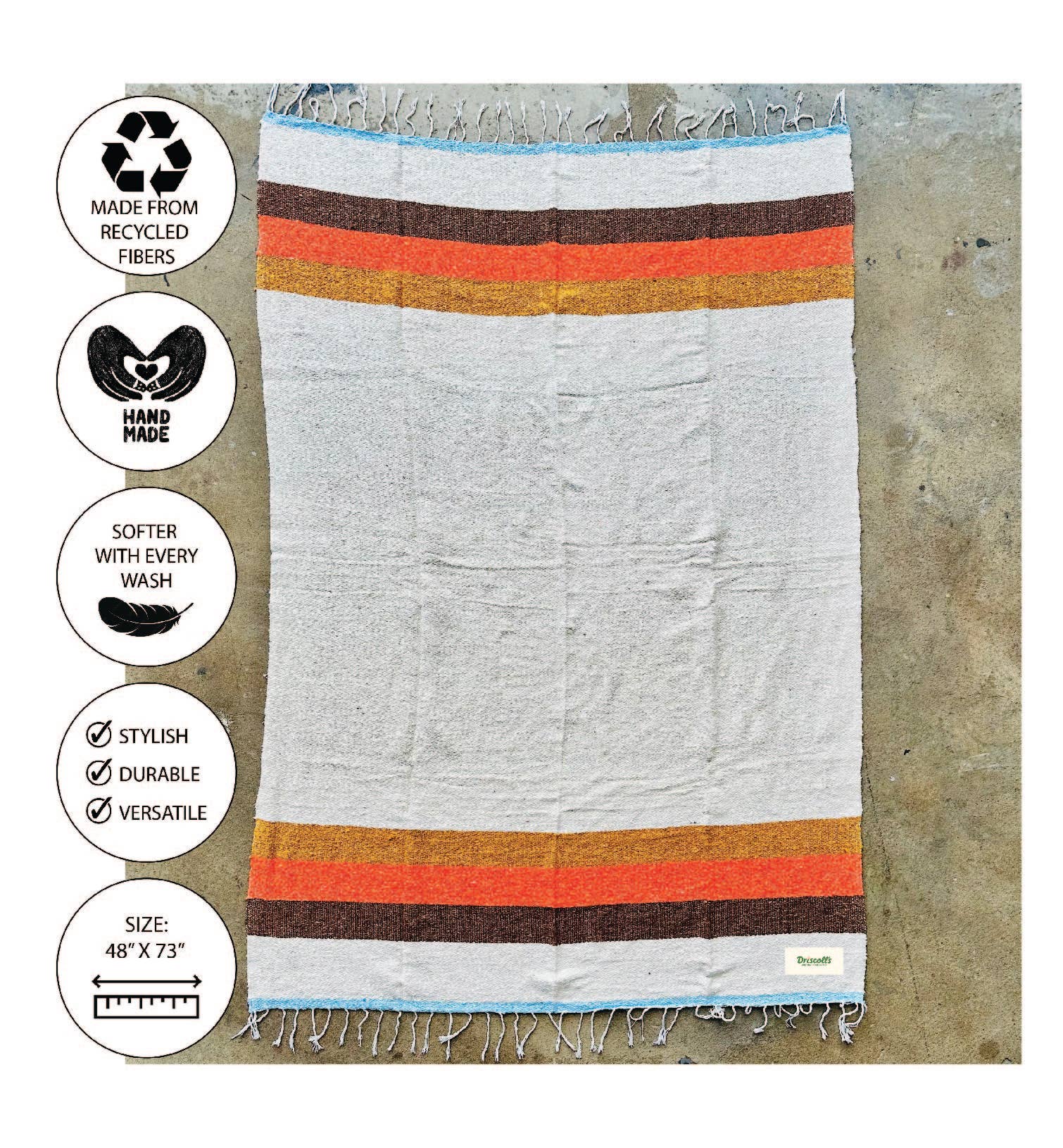 Sundream - Wholesale Throw Blanket - SUNDREAM CUSTOM: CLASSIC THROW + WOVEN LABEL (MOQ 50 UNITS)10