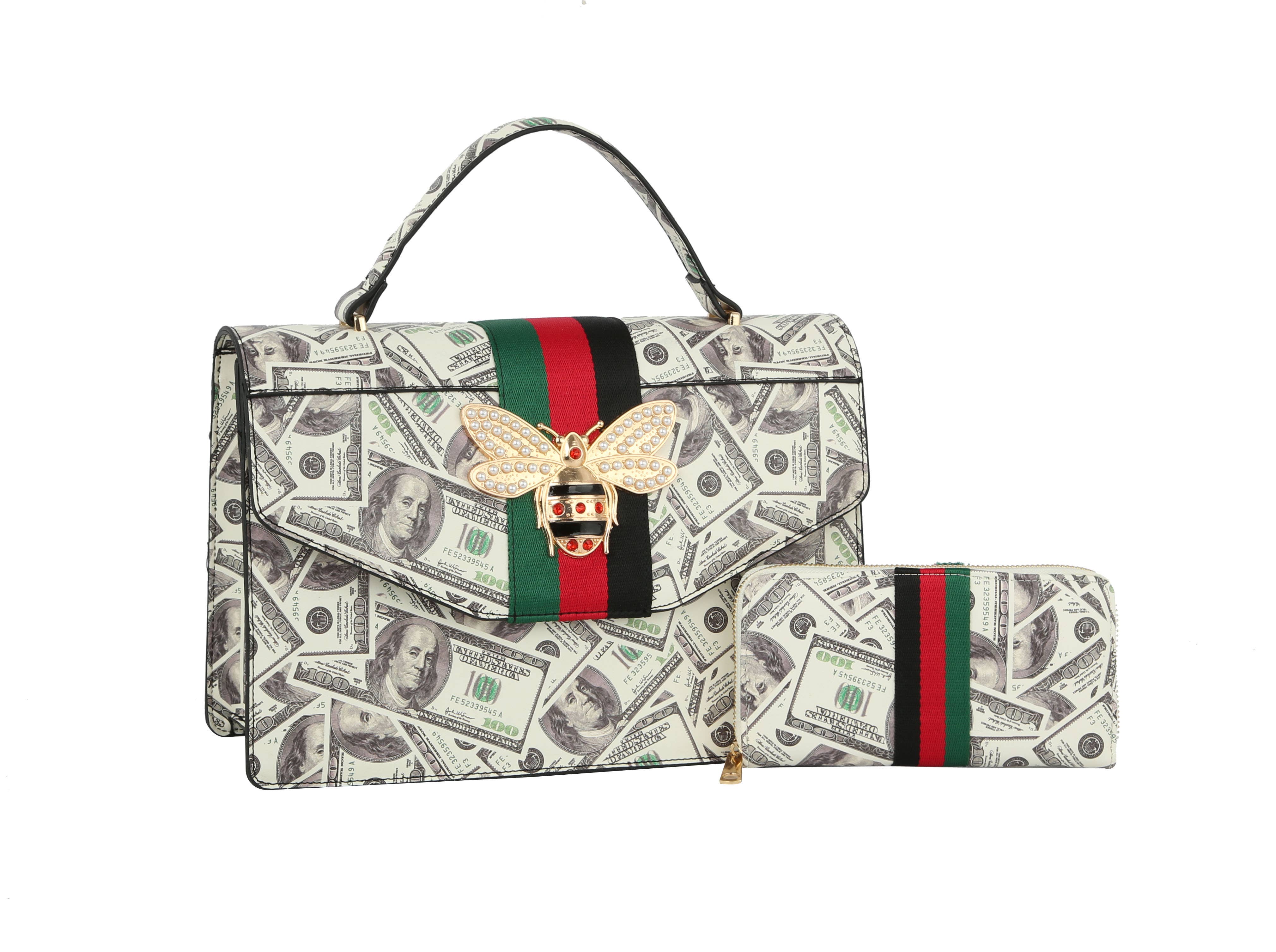 Handbag Factory Corp – Großhandel Satchel – Damen – Fashion Bee Satchel mit passendem Geldbeutel0