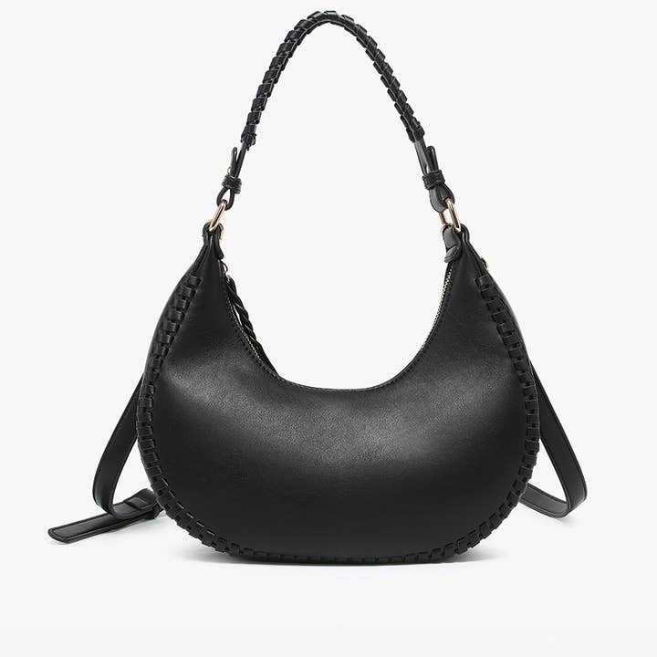 Jen & Co. - Wholesale Satchel - Women's - M2723 Aria Whipstitch Crescent Shoulder Bag