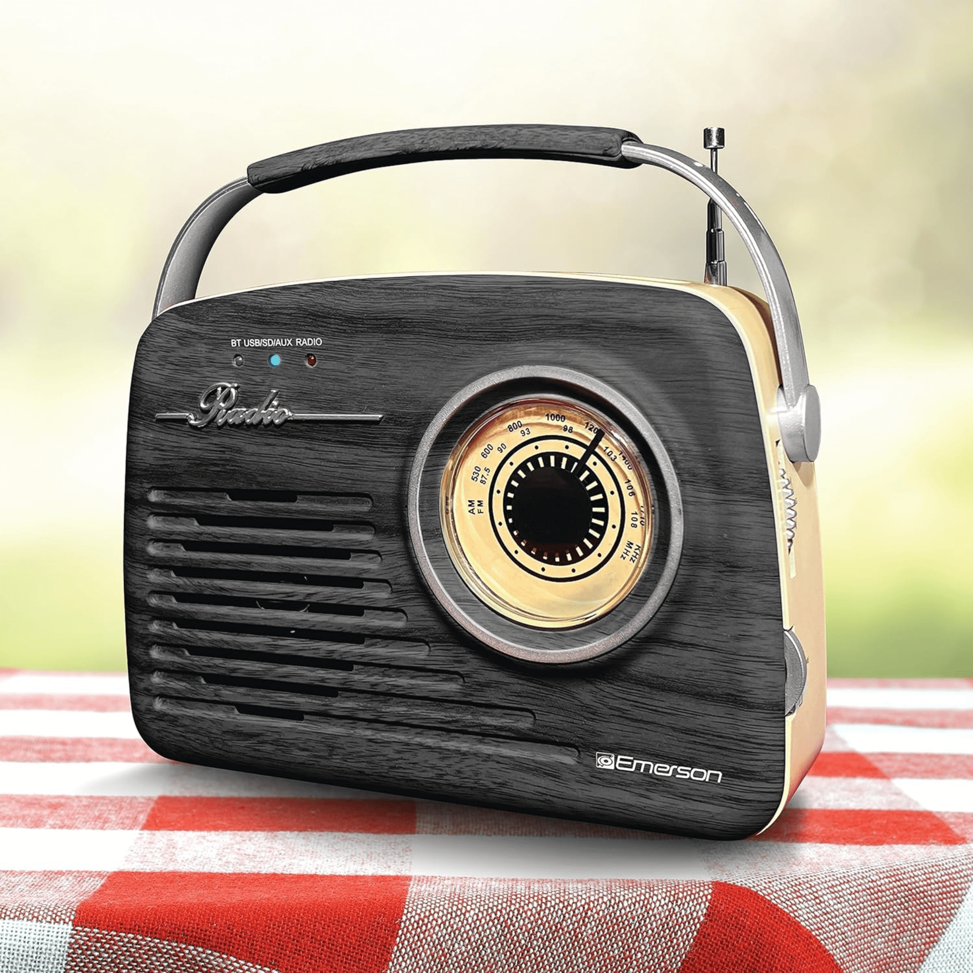 JupiterGear Home - Vente Haut-parleurs - Radio portable rétro Emerson avec batterie rechargeable24