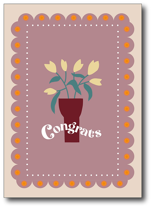 Streepjes Designs – wholesale Födelsedagskort – Gratulationskort med blommor i vas, vinterkollektion 252