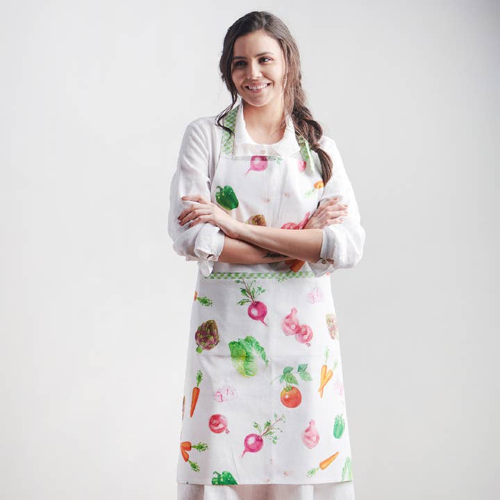Apron 100% Cotton - Everyday Cooking - Farmers Garden for wholesale by Maison d'Hermine - Design in Every Thread